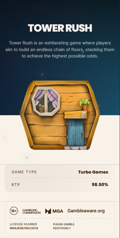 Interface do jogo Tower Rush com torre e pré-visualização de bônus.